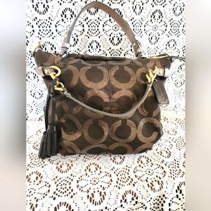 Coach Signature Olive Green Metallic Shoulder Bag! Gorgeous!